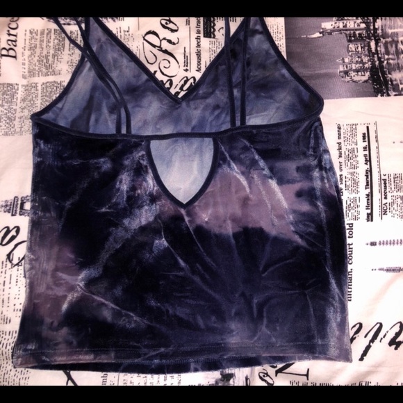 velvet navy blue tank top - Picture 3 of 3
